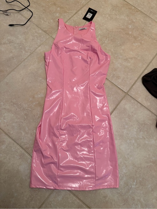 Fashion Nova Dresses & Skirts - Fashion Nova Pink PVC Vinyl Mini Dress Barbie